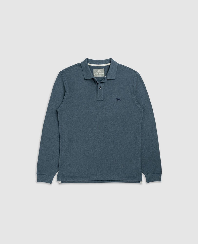Long Sleeve Sports Fit Gunn Polo, DARK TEAL, Flat Lay