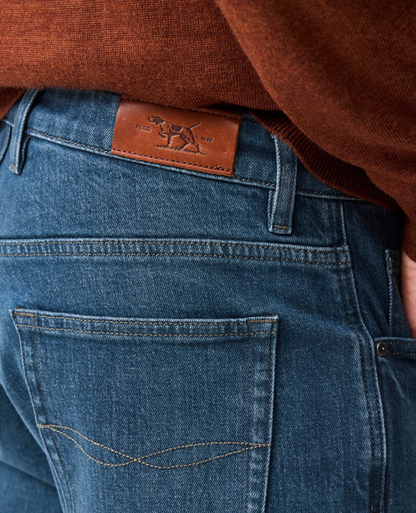 Kurow Relaxed Fit Italian Denim, MID BLUE, Detail 3