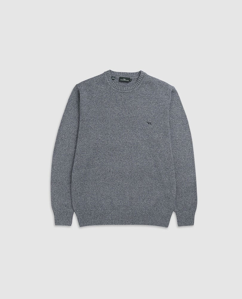 Gunn Crew Knit, INDIGO, Flat Lay