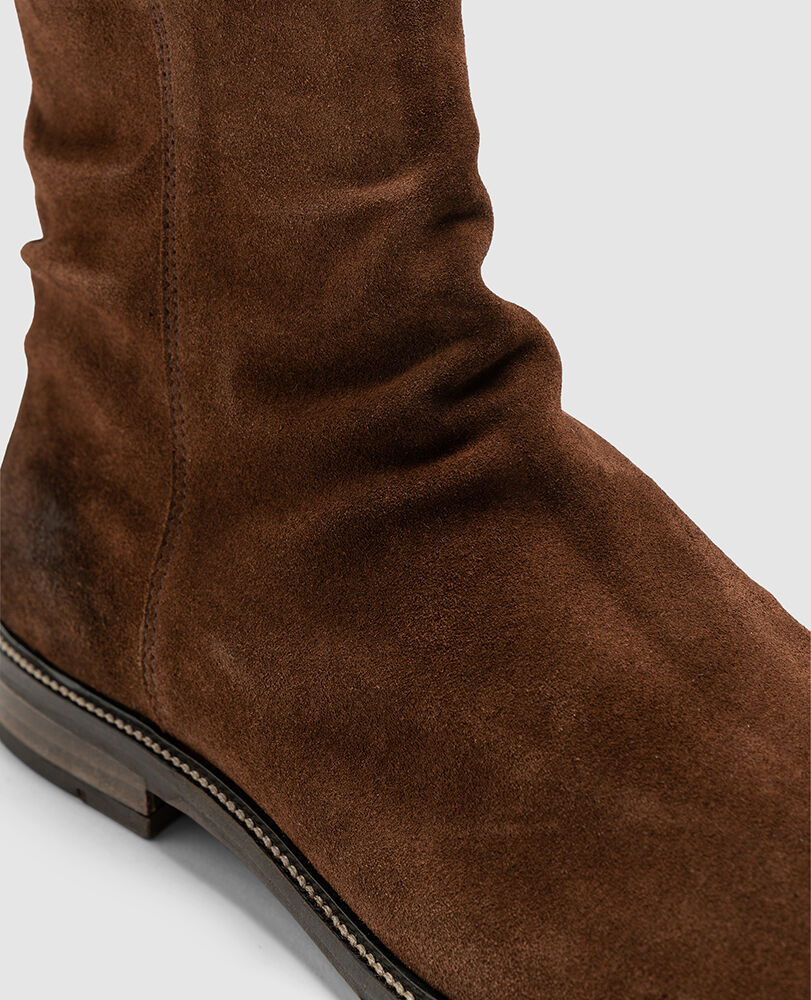Port Wells Zip Boot, CHOCOLATE SUEDE