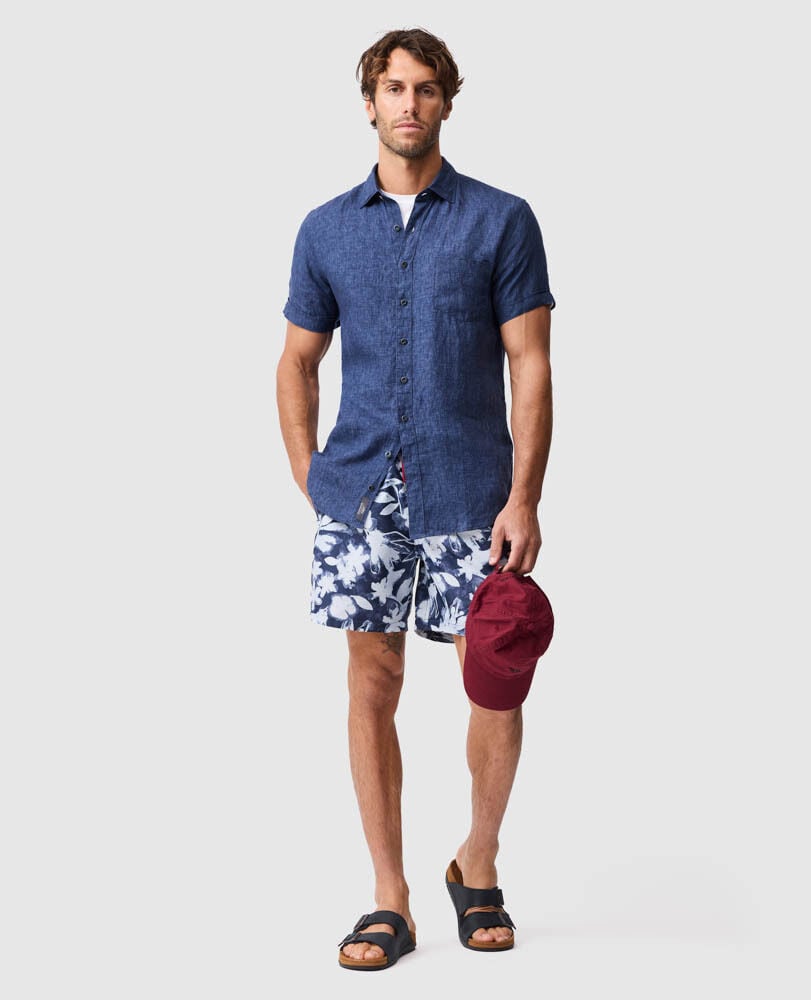 Chemise coupe sportive Palm Beach, MARINE, Off Front