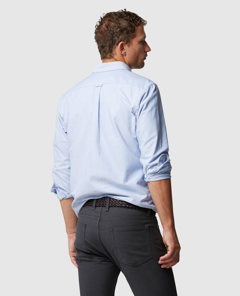 Chemise slim en coton oxford Gunn, CIEL, Back