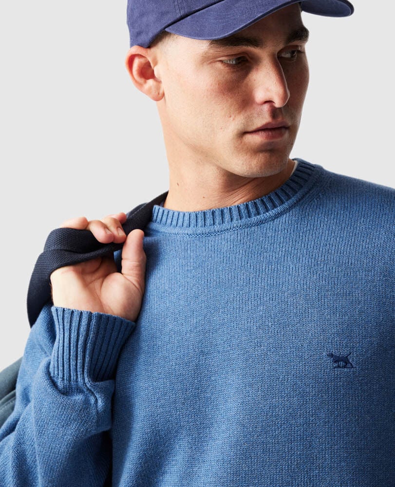 Gunn Crew Knit, TOPAZ, Back