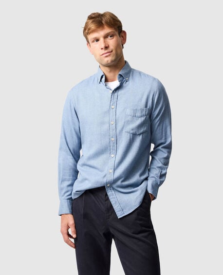 Barrhill Sports Fit Shirt, CHAMBRAY