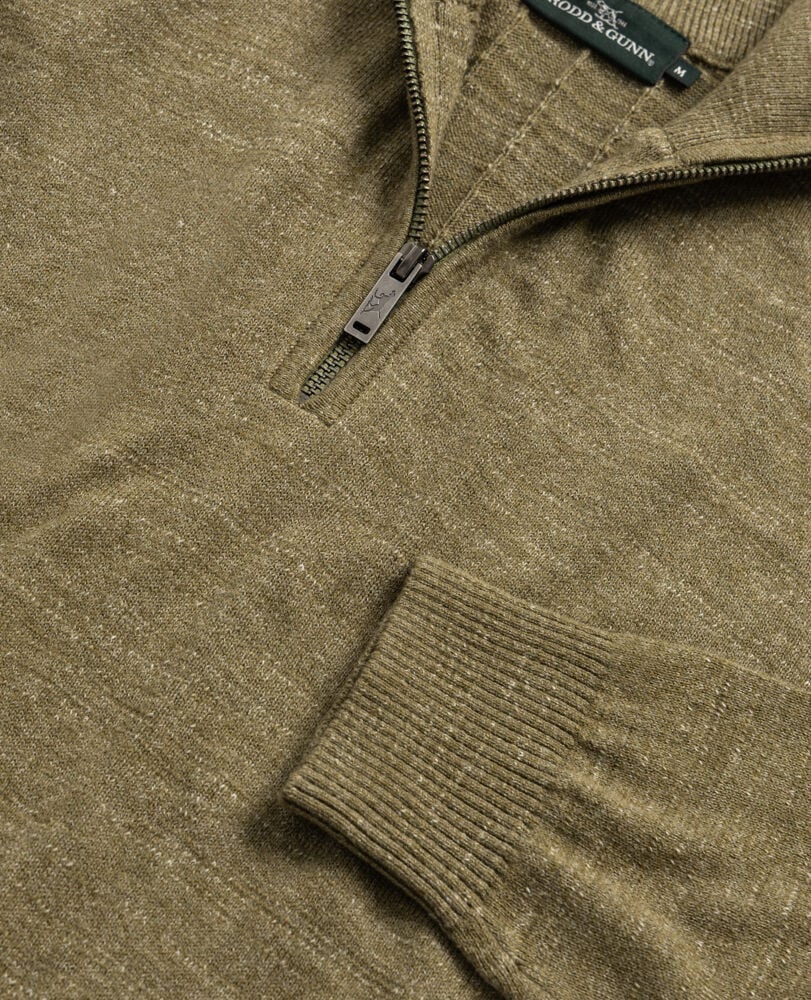 Fortrose 1/4 Zip Knit, OLIVE, Detail 2
