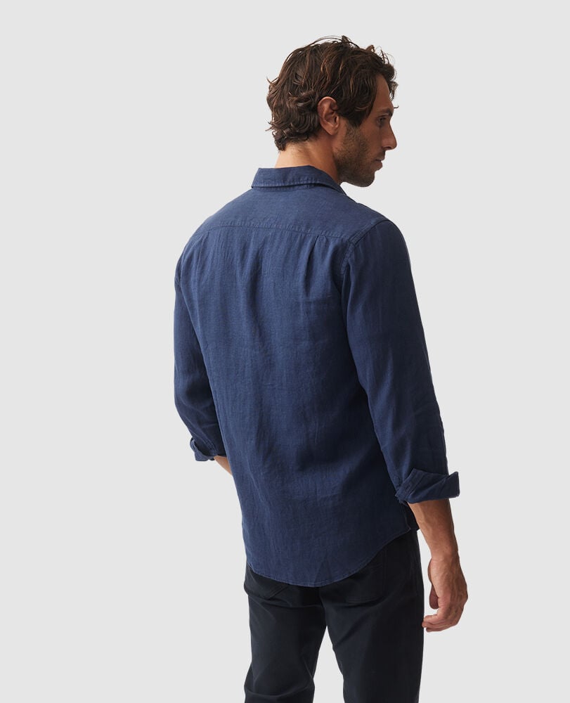 Coromandel Sports Fit Shirt, NAVY, Back