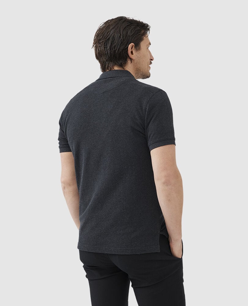 The Gunn Sports Fit Polo, CHARCOAL, Back