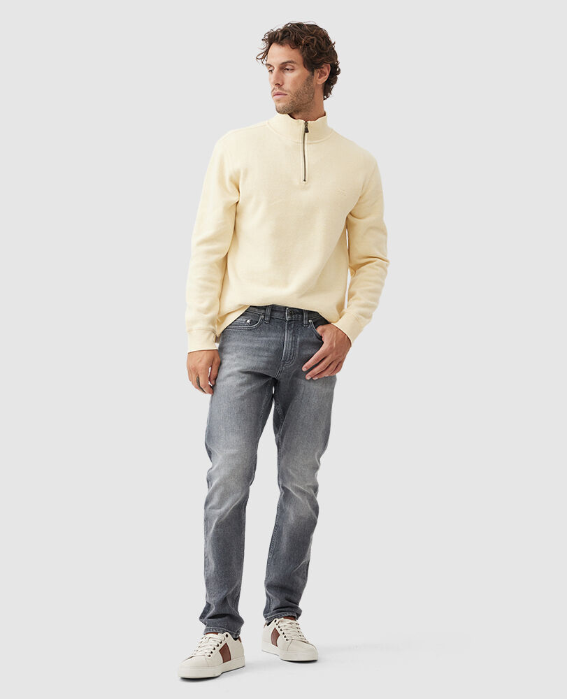 Sweatshirt col 1/4 zip alton ave, CITRON, Off Front