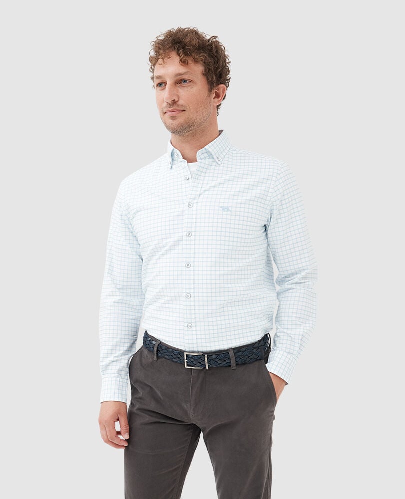 Gunn Check Oxford 3 Sports Fit Shirt, , Front