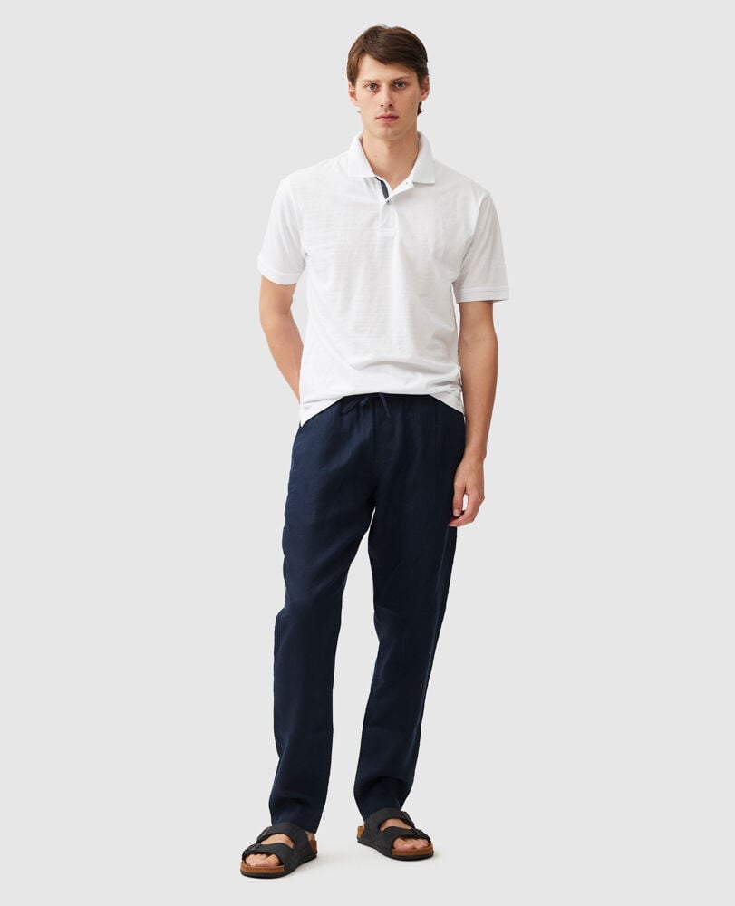 Linen Resort Pant, NAVY, Off Front