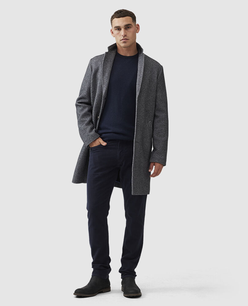 Albury Moleskin Straight Jean, NAVY, Off Front