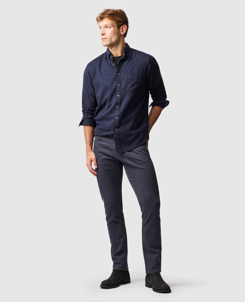 Motion Melange Straight Fit Jean, NAVY, Back
