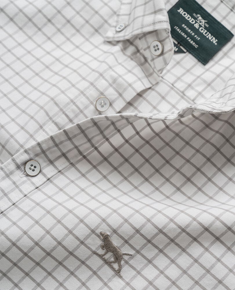 Gunn Check Oxford 3 Sports Fit Shirt, SAND, Detail 3
