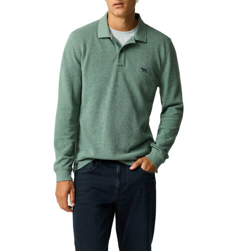 Long Sleeve Sports Fit Gunn Polo, FERN