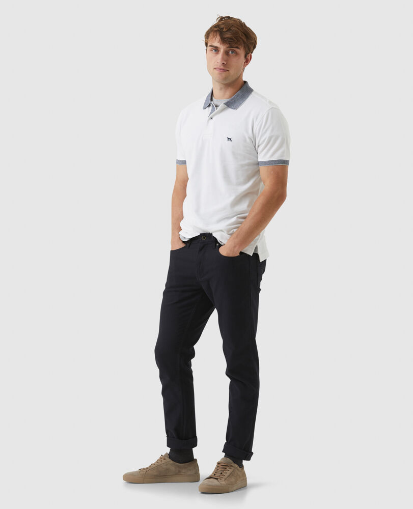 New Haven Sports Fit Polo, SNOW, Off Front