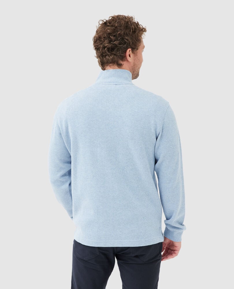 Alton Ave 1/4 Zip Sweat, SEA BREEZE, Back