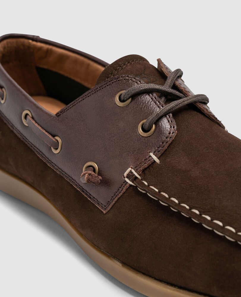 Gordons Bay Boat Shoe, DARK CHOCOLATE, Detail 3