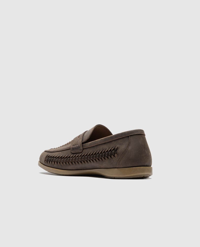 Gisborne Huarache Slip On, CHOCOLATE, Flat Lay