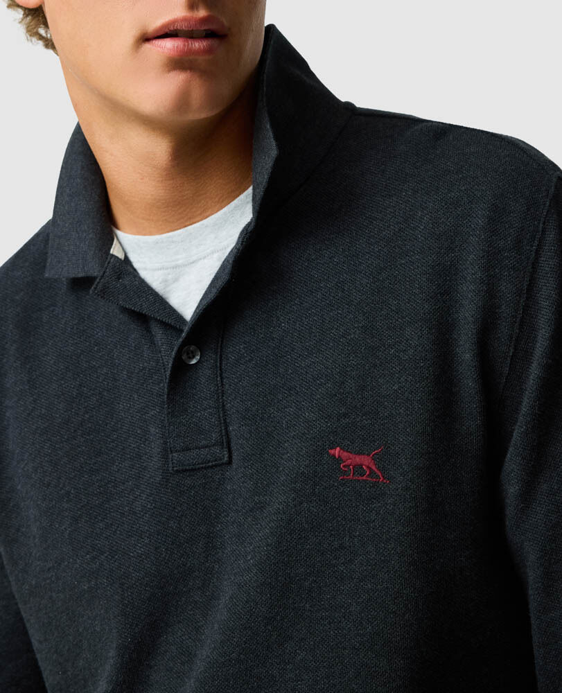 Long Sleeve Sports Fit Gunn Polo, GRAPHITE, Detail 3