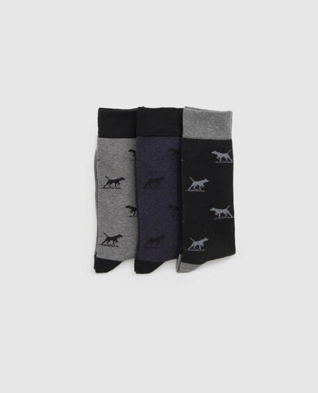 Dogs-A-Plenty Three Pack Socks, WORK MULTI