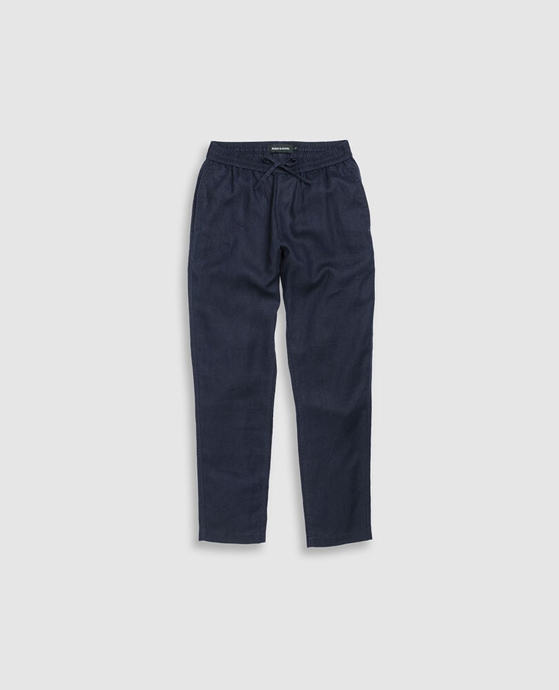 Linen Resort Pant, NAVY, Flat Lay