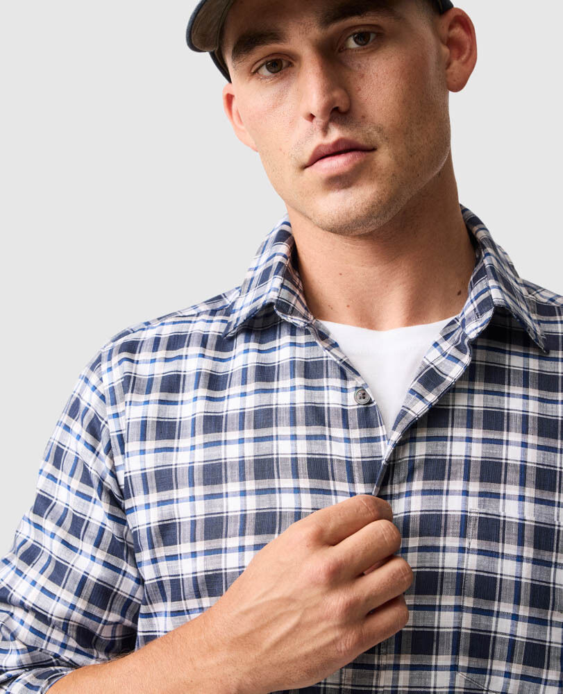 Ridgelands Sports Fit Shirt, NAVY, Detail 3