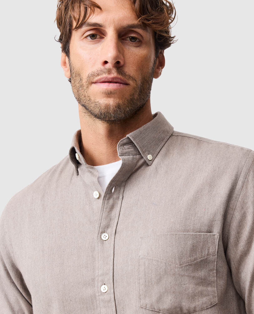 Barrhill Sports Fit Shirt, TAUPE, Detail 3