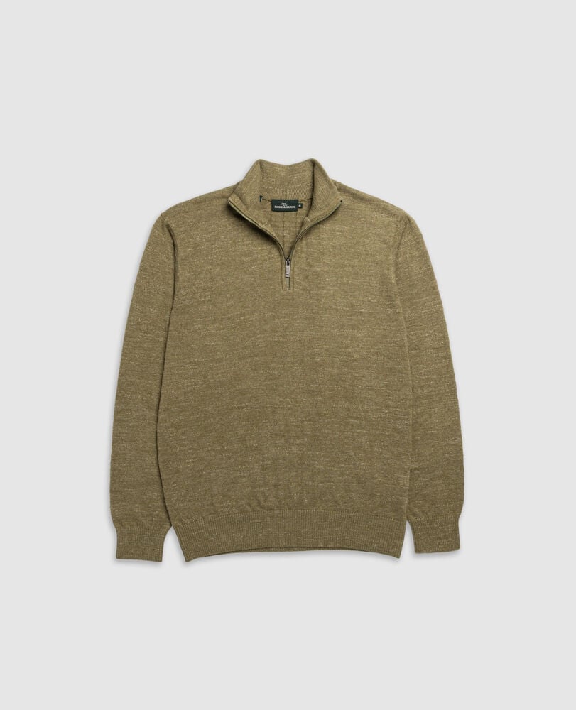 Fortrose 1/4 Zip Knit, OLIVE, Flat Lay