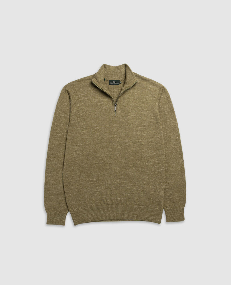 Fortrose 1/4 Zip Knit, OLIVE, Flat Lay