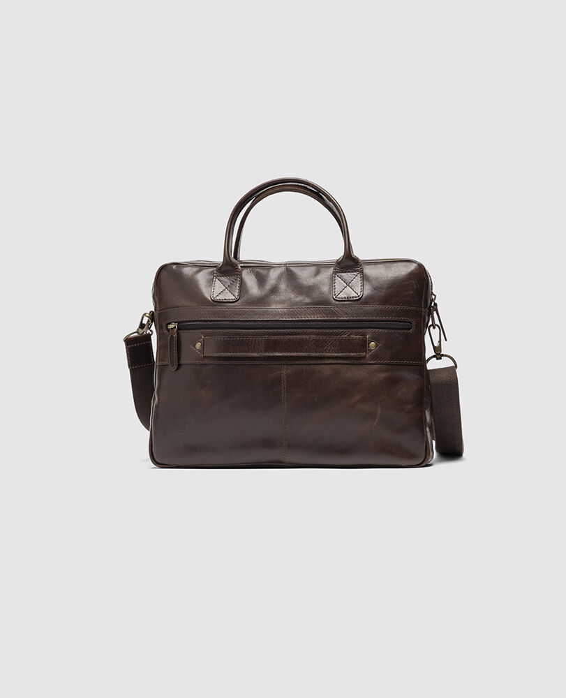 Picton Briefcase, CHOCOLATE, Flat Lay