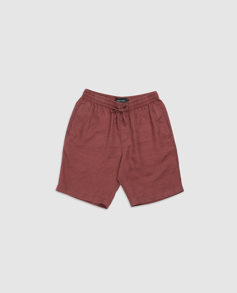 Linen 9" Resort Short · Berry XS, BERRY, Flat Lay