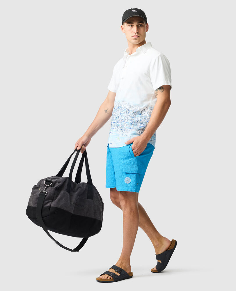 Short de bain Winterton River, BLEU BRILLANT, Off Front