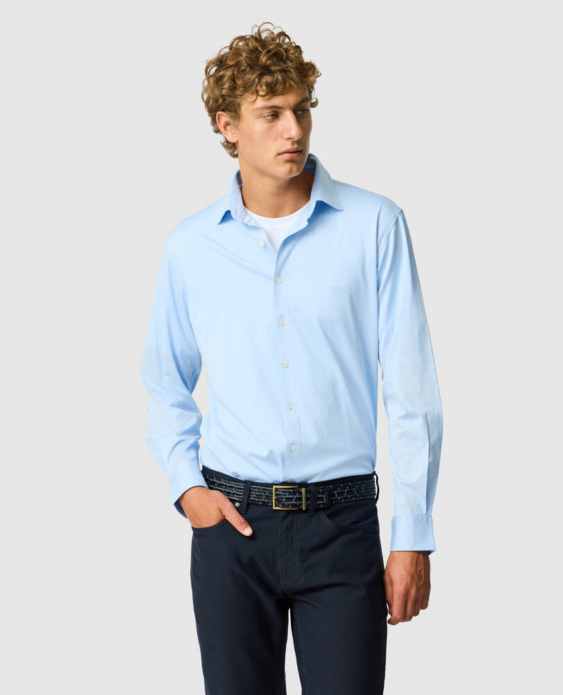 Ascot Park Sports Fit Shirt, SKY BLUE, Front