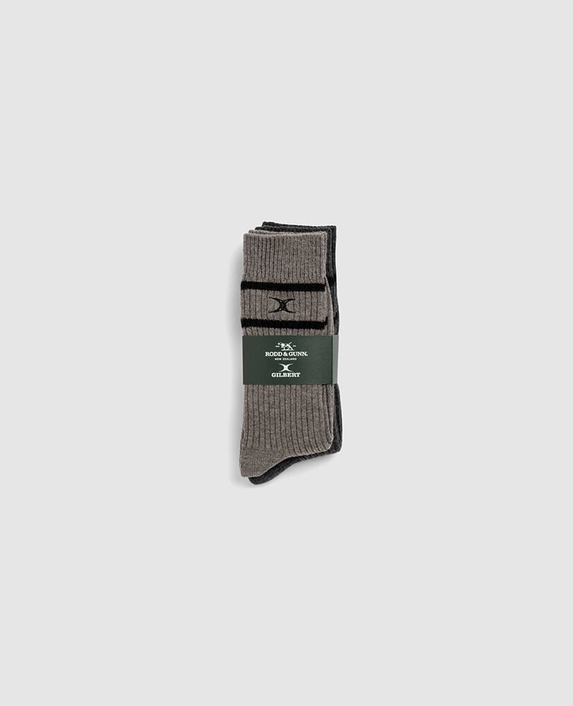 Line Out Sock Two Pack, CHARCOAL/TAUPE, Off Front