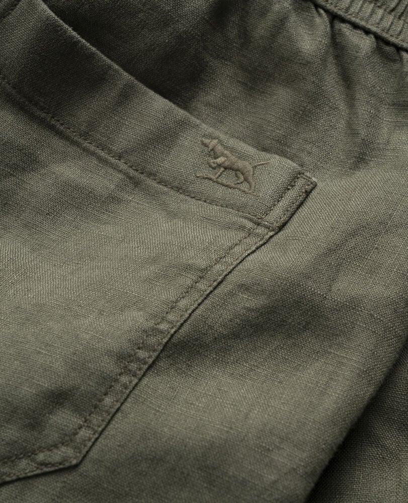Linen 9" Resort Short, OLIVE, Detail 3
