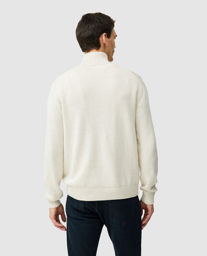 Merrick Bay 1/4 Zip Sweater, OAT, Back