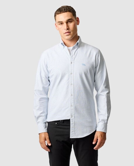 Gunn Check Oxford 5 Sports Fit Shirt, DUSK BLUE