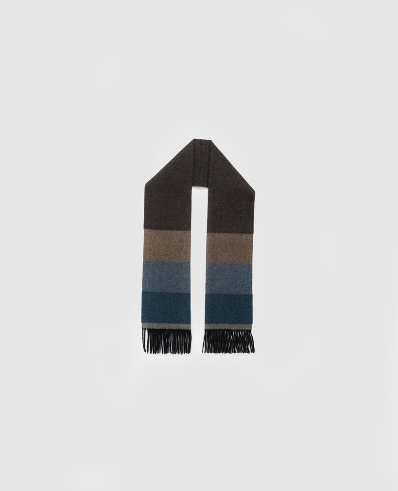 Frankton Stripe Scarf, Tdm Denim, Off Front