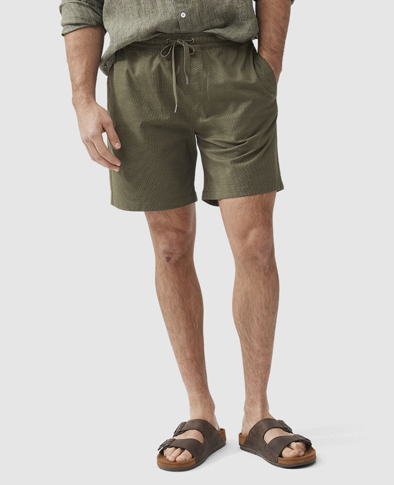 Gunn 7" Resort Short, MOSS, Front