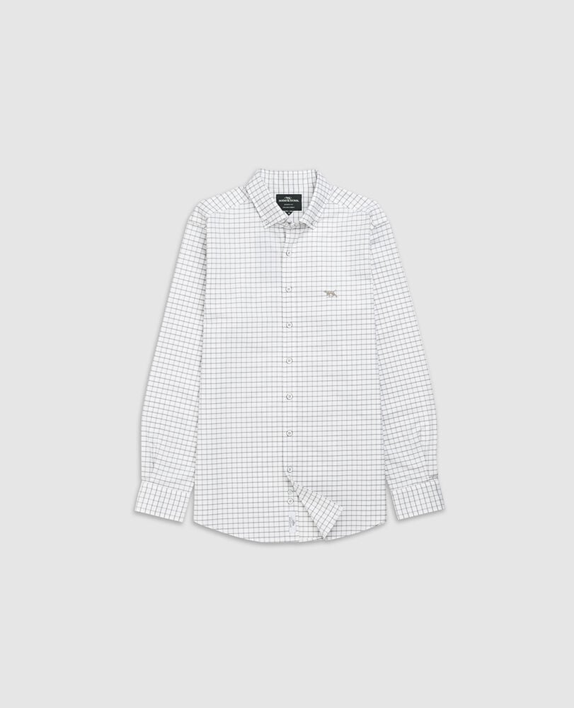 Gunn Check Oxfordhemd 3 in sportlicher Passform, SAND, Flat Lay