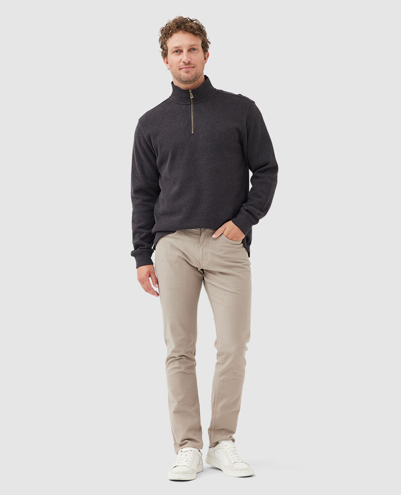 Sweatshirt col 1/4 zip alton ave, BOUE, Off Front