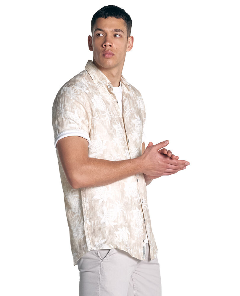 Simpsons Beach Shirt, NATURAL, Back