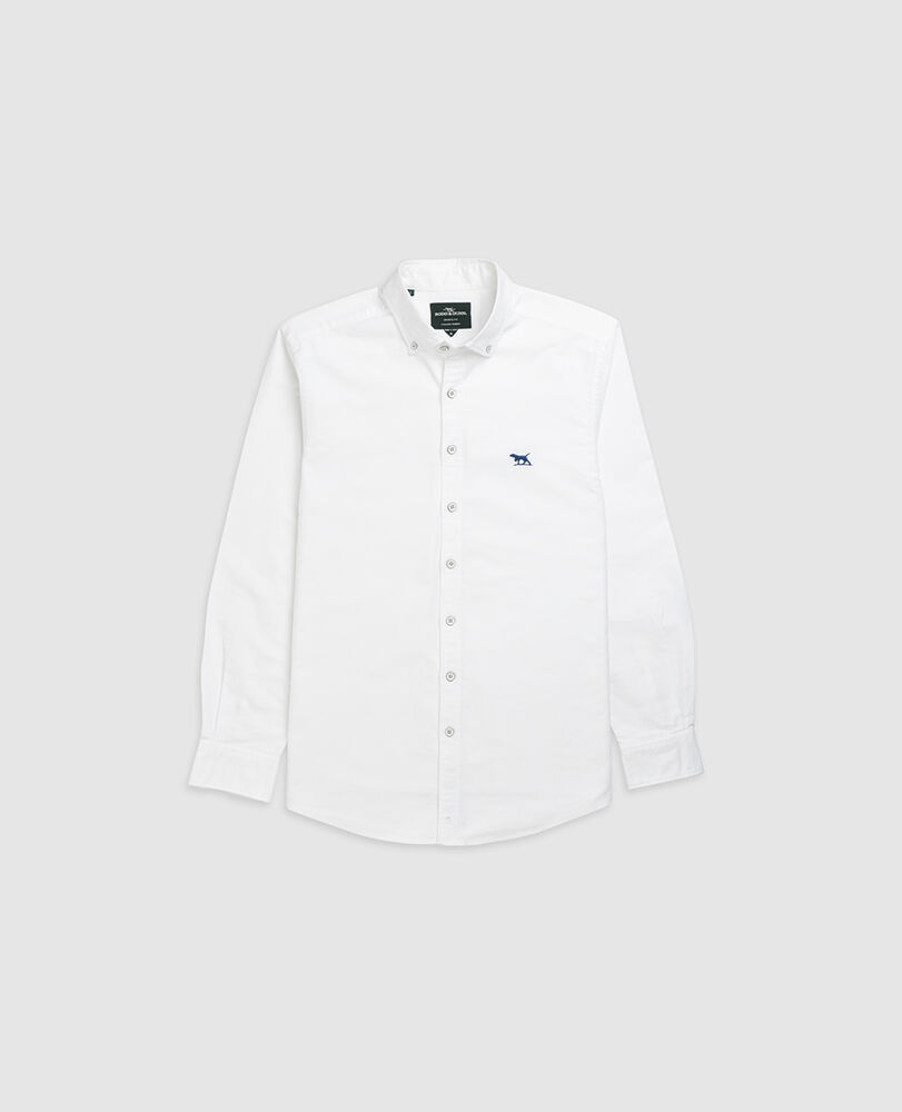 Oxfordhemd Gunn mit sportlicher Passform, SCHNEE, Flat Lay