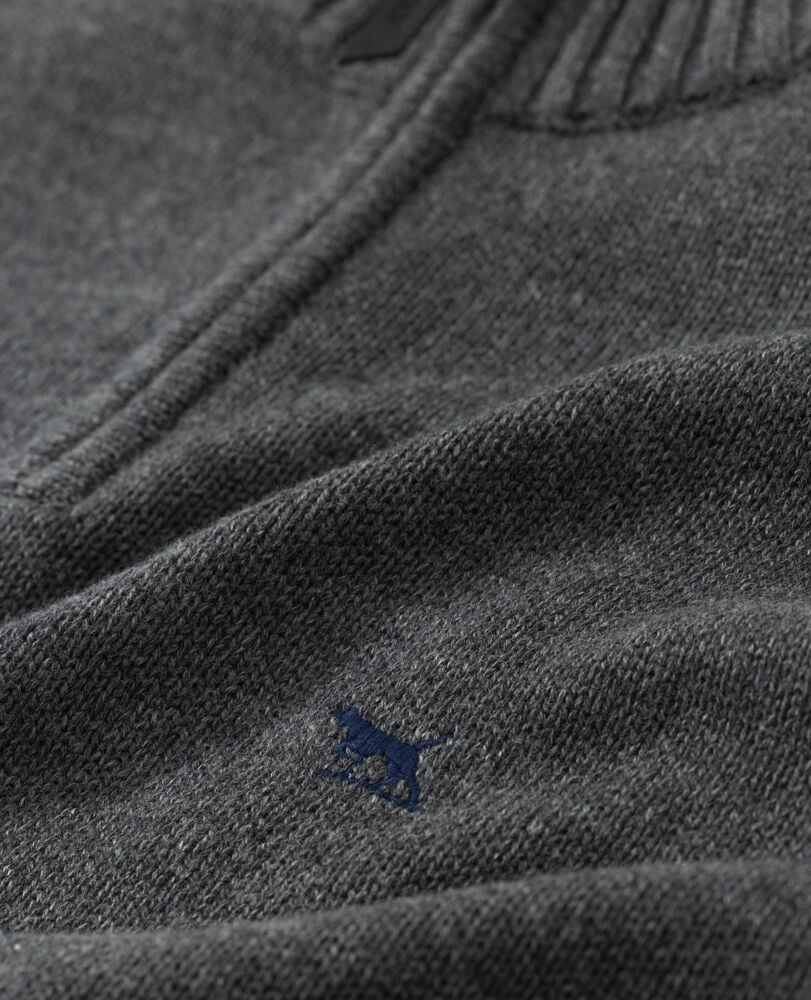Merrick Bay 1/4 Zip Sweater, GRANITE, Detail 2