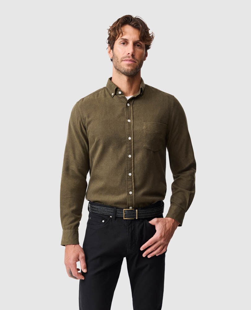 Barrhill Sports Fit Shirt, KHAKI, Front