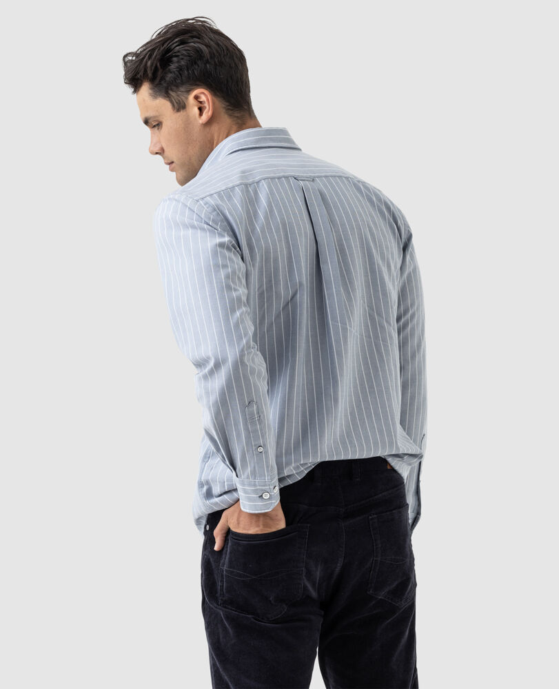 Gunn Oxford Stripe 3 Sports Fit Shirt, ARCTIC, Back