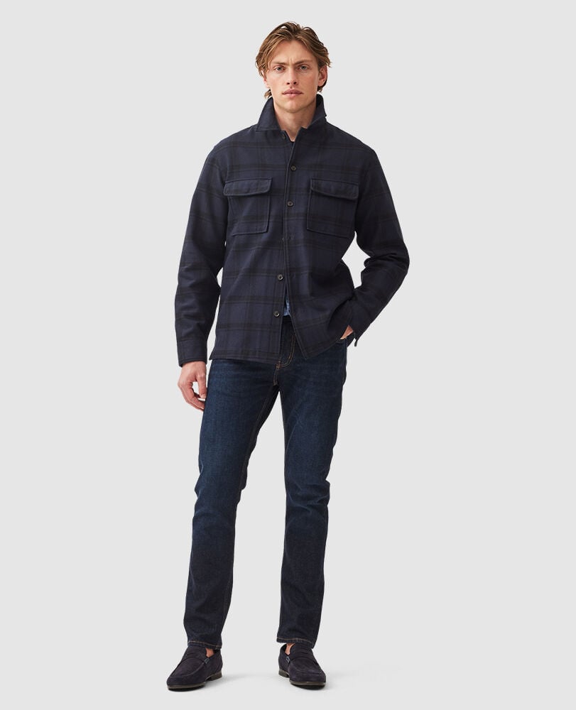 Wadestown Sports Fit Shirt, MIDNIGHT, Off Front