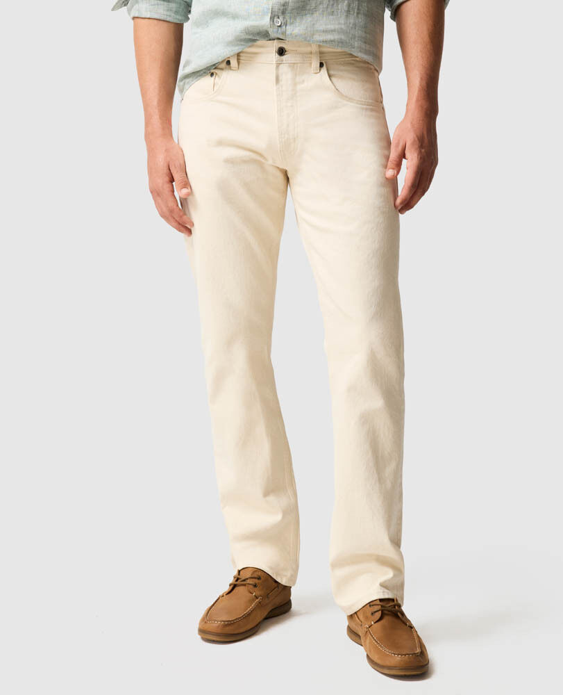 Ventry Relaxed Fit Jean, ECRU, Front