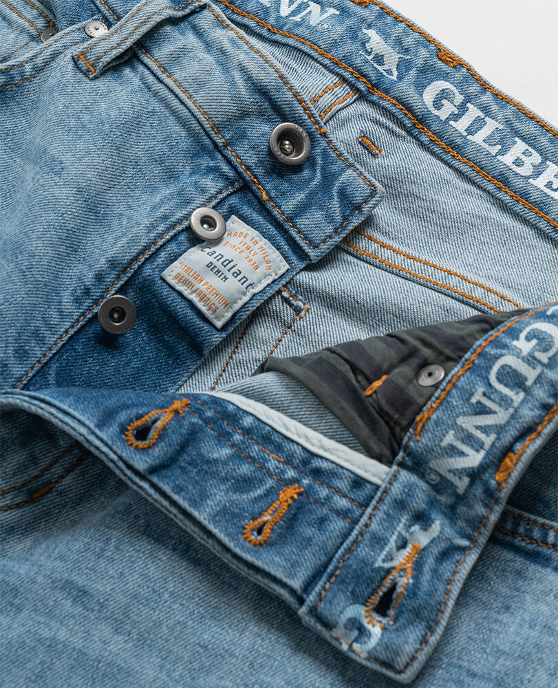 Ellis Relaxed Fit Taper Italian Denim, SKY BLUE, Detail 2