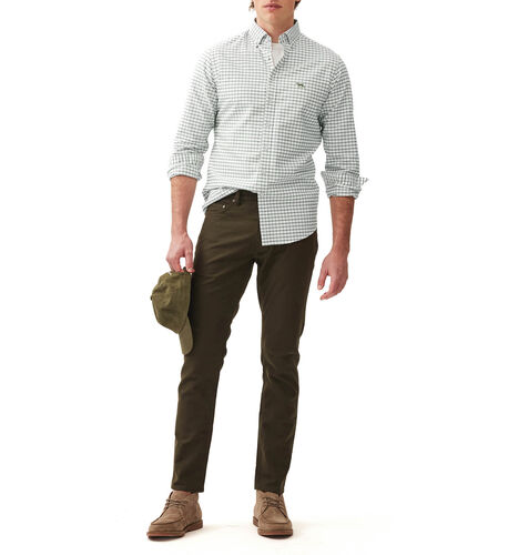 Oxford Valley Check Shirt, OLIVE